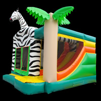 Fête d'anniversaire de la maison gonflable Zebra