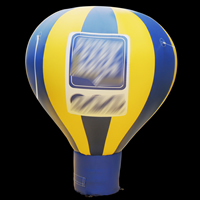 Ballon d'atterrissage jaune et bleu