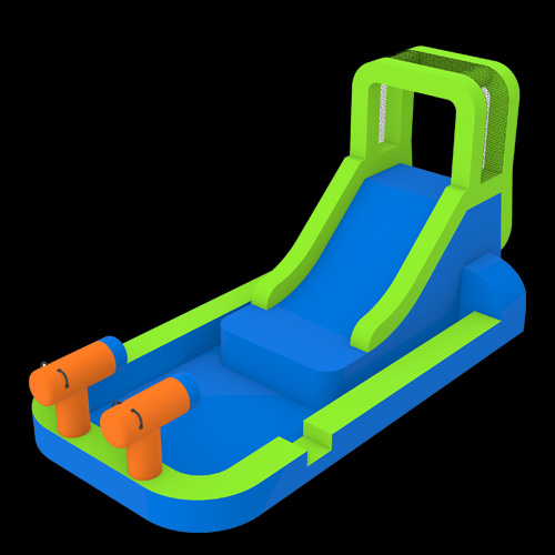 Toboggan aquatique avec piscine et canons042