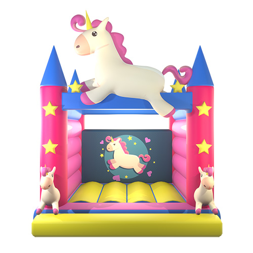 Maison gonflable licorne roseDu Jiao Shou -01