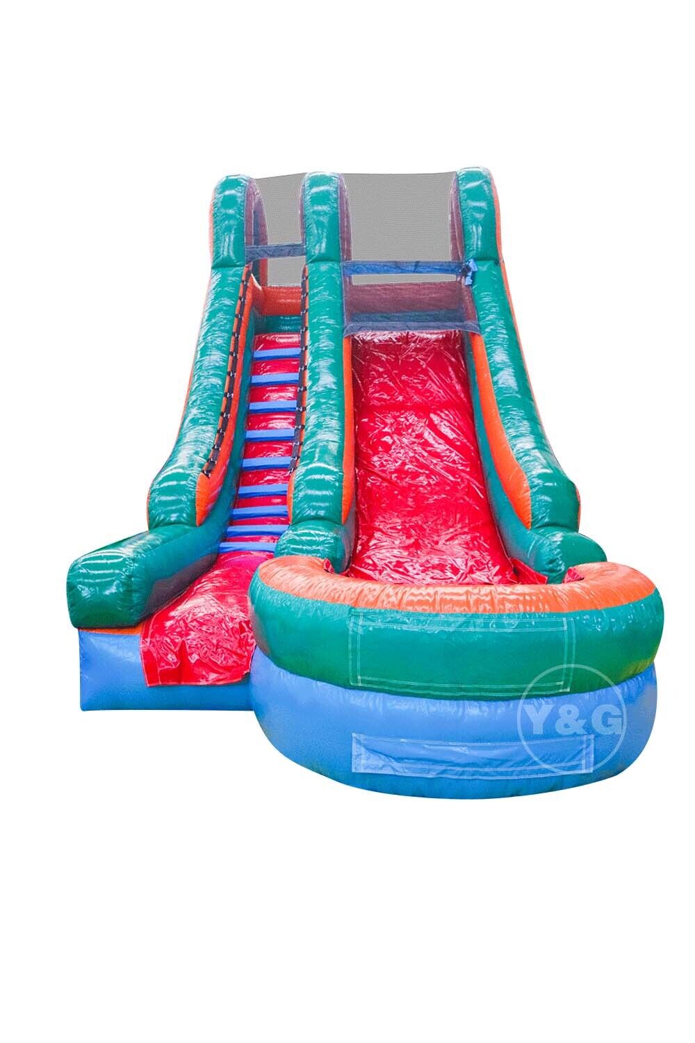 Grand toboggan aquatique gonflable avec piscineYGIP-17